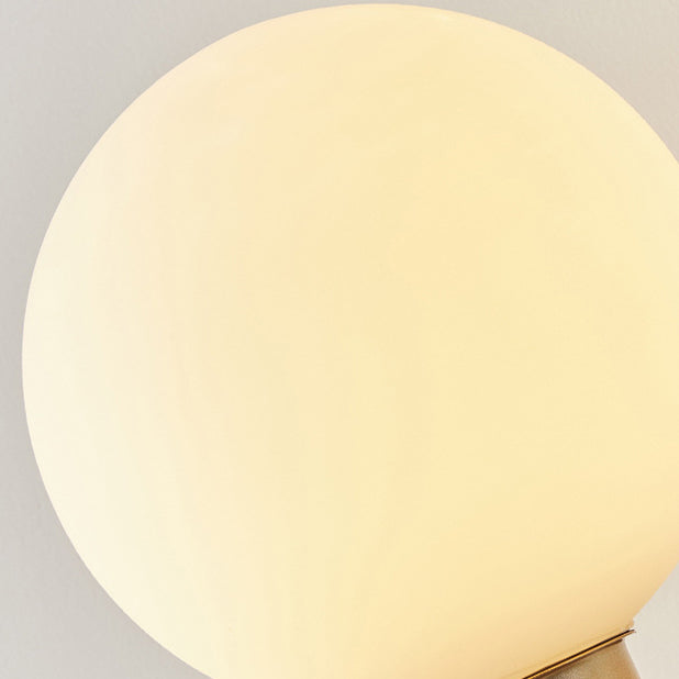 Glass Metal Wood Curved Globe 1-Light Wall Sconce Lamp