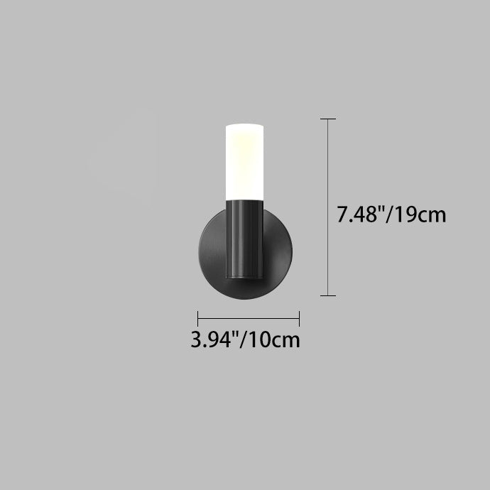 Acrylic & Iron Round Cylinder LED Wall Sconce Lamp