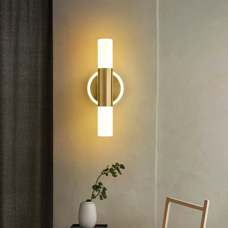 Acrylic & Iron Round Cylinder LED Wall Sconce Lamp