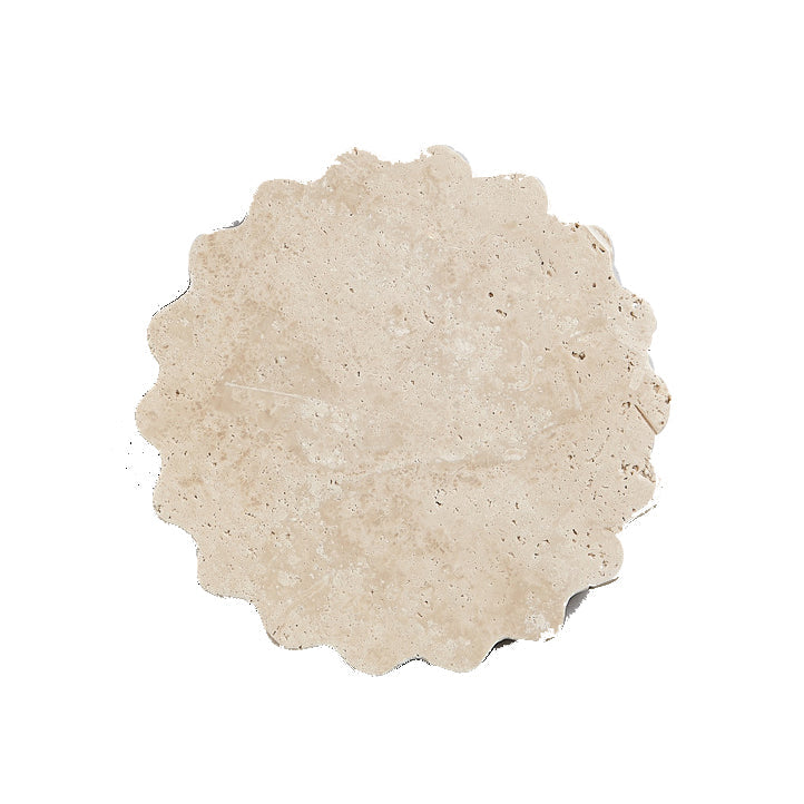 Japanese Beige Travertine Wavy Floral LED Wall Sconce Lamp