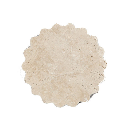 Japanese Beige Travertine Wavy Floral LED Wall Sconce Lamp