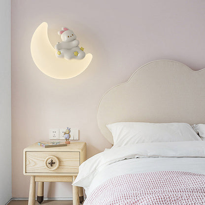 Modern Art Deco PE Iron Crescent LED Wall Sconce Lamp