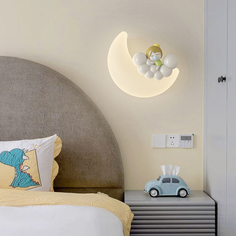 Modern Art Deco PE Iron Crescent LED Wall Sconce Lamp