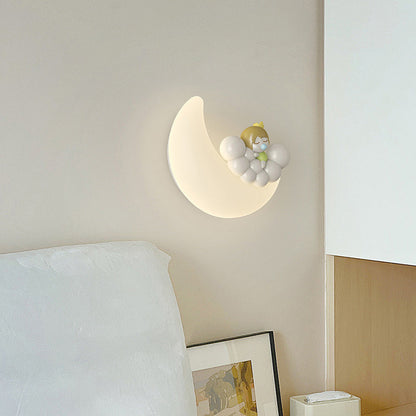 Modern Art Deco PE Iron Crescent LED Wall Sconce Lamp
