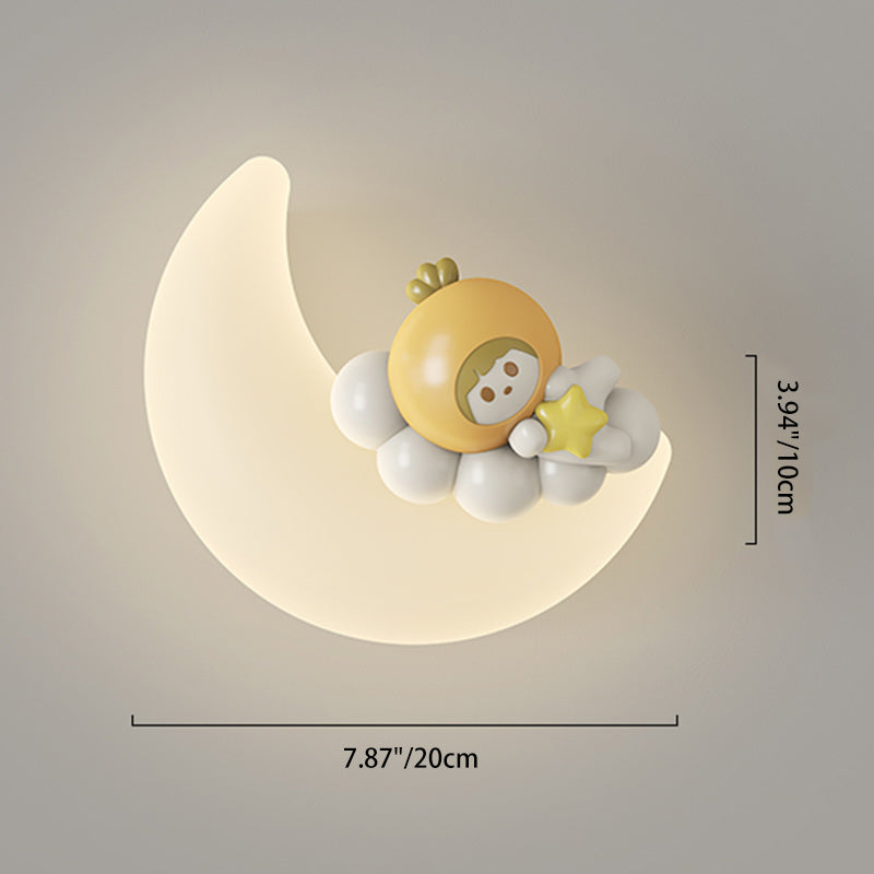Modern Art Deco PE Iron Crescent LED Wall Sconce Lamp