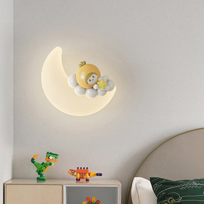 Modern Art Deco PE Iron Crescent LED Wall Sconce Lamp