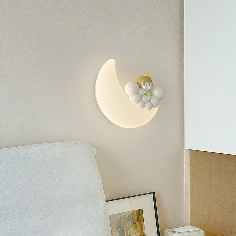 Modern Art Deco PE Iron Crescent LED Wall Sconce Lamp