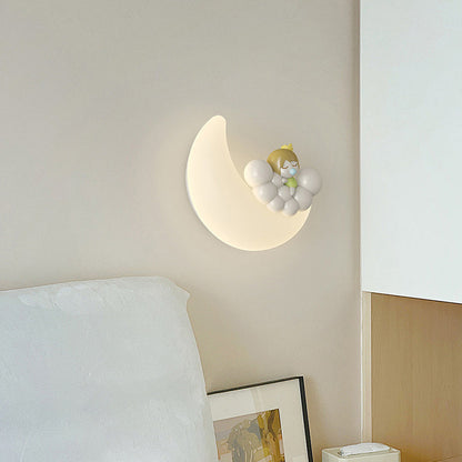 Modern Art Deco PE Iron Crescent LED Wall Sconce Lamp