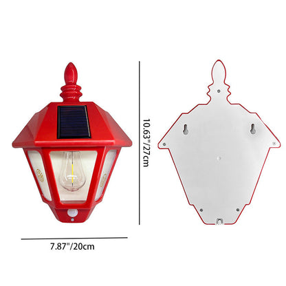 Chinese Fu Character Cone 1-Light Solar Wall Sconce Lamp