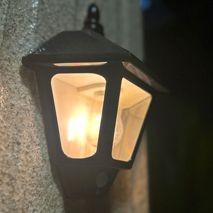 Chinese Fu Character Cone 1-Light Solar Wall Sconce Lamp