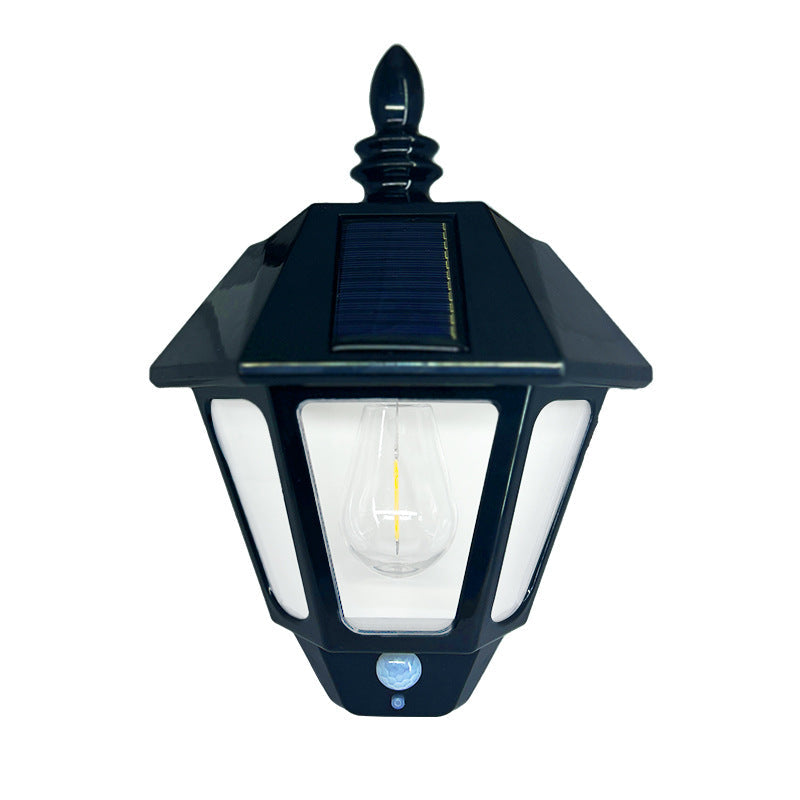 Chinese Fu Character Cone 1-Light Solar Wall Sconce Lamp