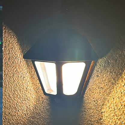 Chinese Fu Character Cone 1-Light Solar Wall Sconce Lamp