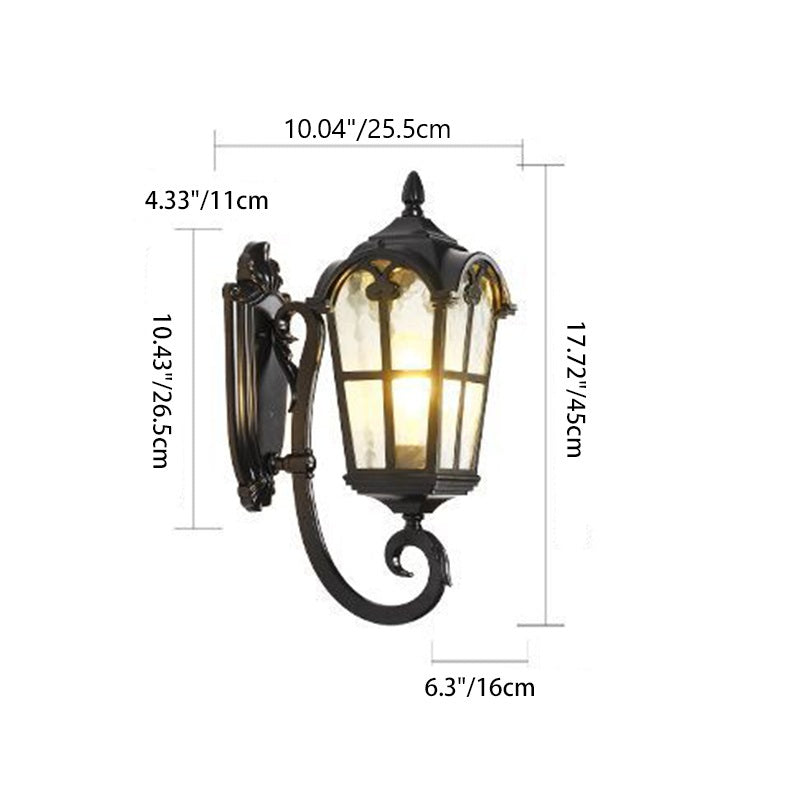 Aluminum Glass Curved-Square 1-Light Wall Sconce Lamp