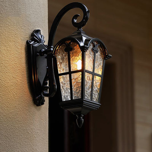 Aluminum Glass Curved-Square 1-Light Wall Sconce Lamp