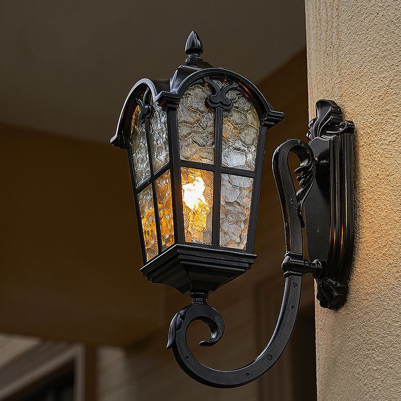 Aluminum Glass Curved-Square 1-Light Wall Sconce Lamp