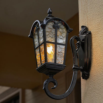 Aluminum Glass Curved-Square 1-Light Wall Sconce Lamp