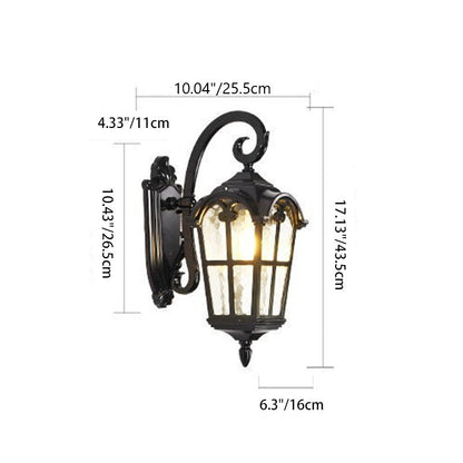 Aluminum Glass Curved-Square 1-Light Wall Sconce Lamp