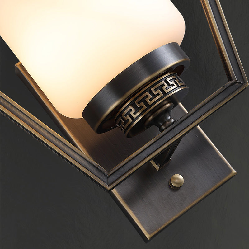 Chinese Fan-Shaped Elliptical 1-Light Wall Sconce Lamp