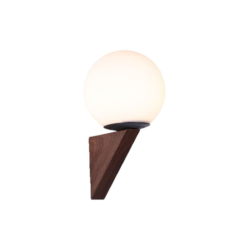 Chinese Iron Triangular Globe 1-Light Wall Sconce Lamp