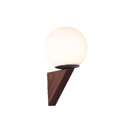 Chinese Iron Triangular Globe 1-Light Wall Sconce Lamp