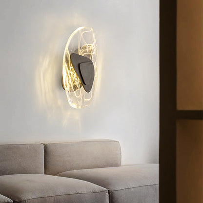Creative Glass Iron Triangular Oval LED Wall Sconce Lamp