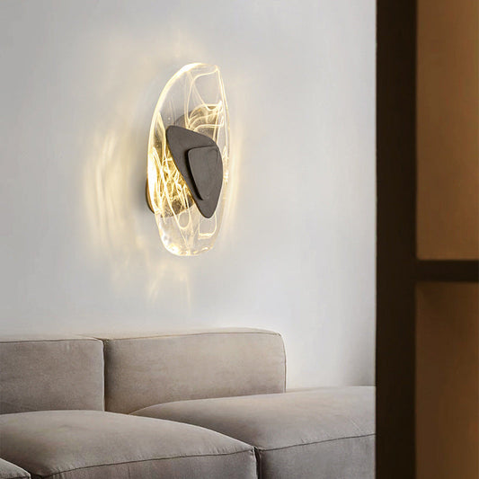 Creative Glass Iron Triangular Oval LED Wall Sconce Lamp