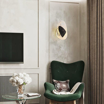 Creative Glass Iron Triangular Oval LED Wall Sconce Lamp