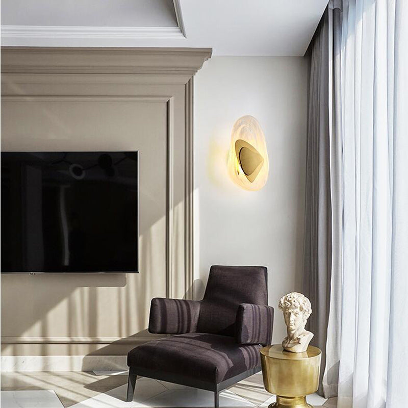 Creative Glass Iron Triangular Oval LED Wall Sconce Lamp