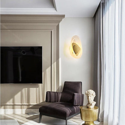 Creative Glass Iron Triangular Oval LED Wall Sconce Lamp