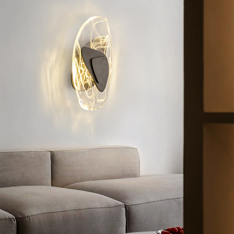 Creative Glass Iron Triangular Oval LED Wall Sconce Lamp