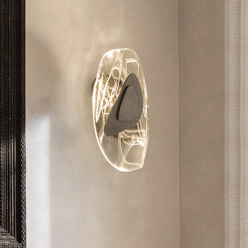 Creative Glass Iron Triangular Oval LED Wall Sconce Lamp