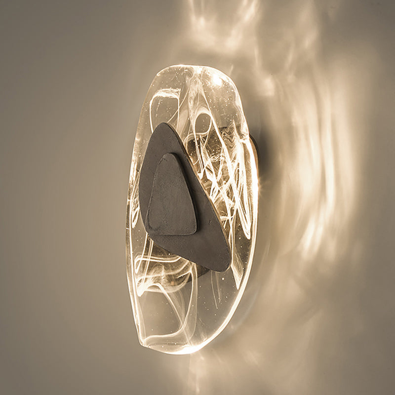 Creative Glass Iron Triangular Oval LED Wall Sconce Lamp