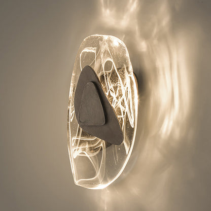 Creative Glass Iron Triangular Oval LED Wall Sconce Lamp
