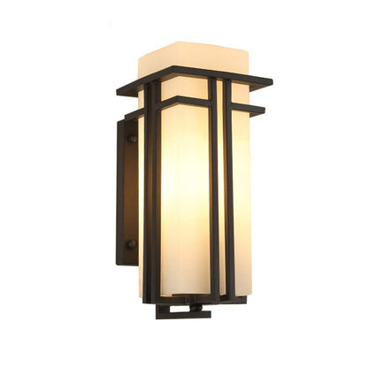 Industrial Glass Iron Rectangular 1-Light Wall Sconce Lamp