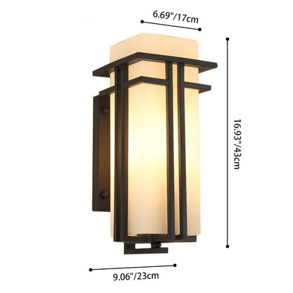Industrial Glass Iron Rectangular 1-Light Wall Sconce Lamp