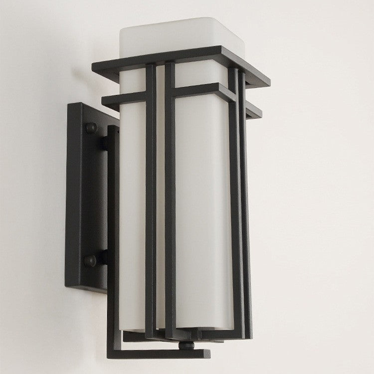 Industrial Glass Iron Rectangular 1-Light Wall Sconce Lamp