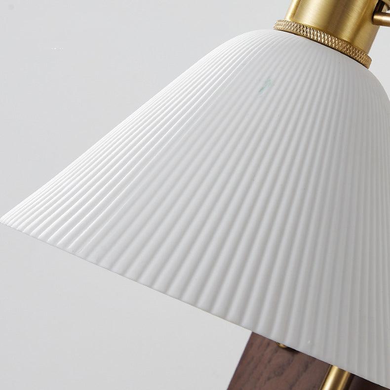 Chinese Rectangular Conical Curved 1-Light Wall Sconce Lamp