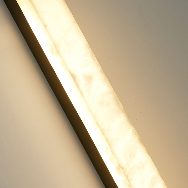 Brass Alabaster Rectangular LED Wall Sconce Lamp