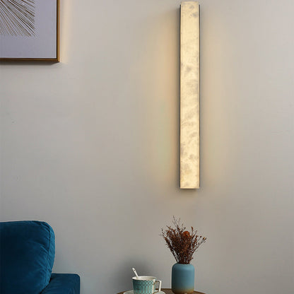 Brass Alabaster Rectangular LED Wall Sconce Lamp