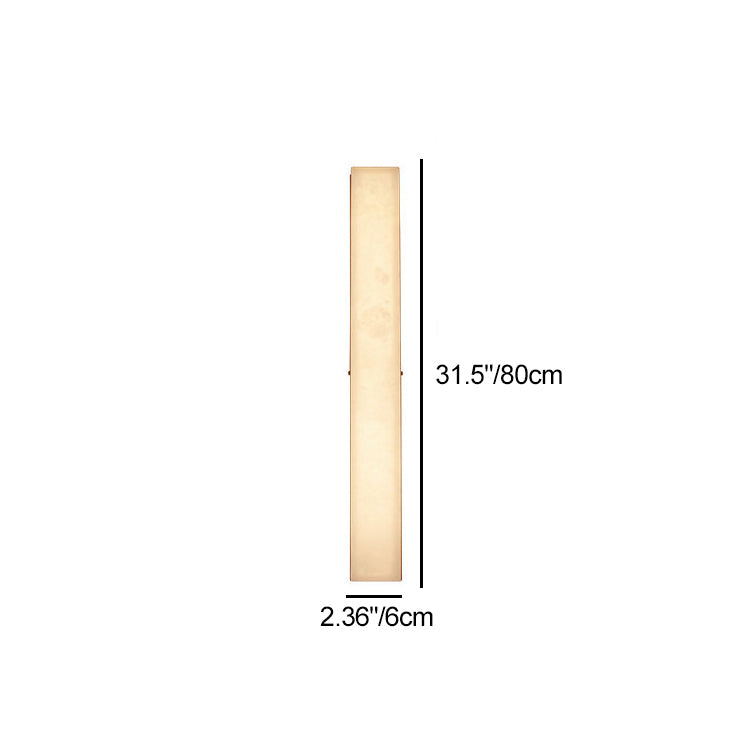 Brass Alabaster Rectangular LED Wall Sconce Lamp