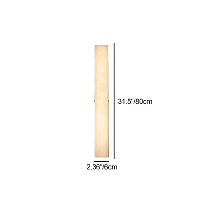 Brass Alabaster Rectangular LED Wall Sconce Lamp