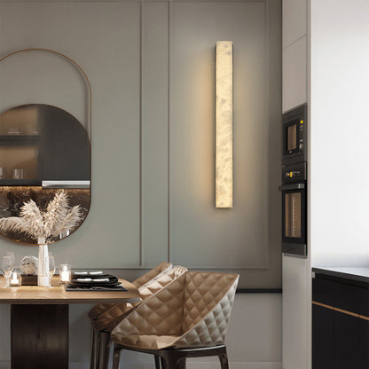 Brass Alabaster Rectangular LED Wall Sconce Lamp