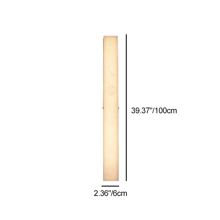 Brass Alabaster Rectangular LED Wall Sconce Lamp