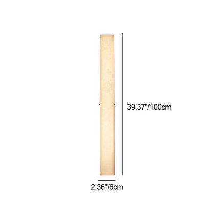 Brass Alabaster Rectangular LED Wall Sconce Lamp