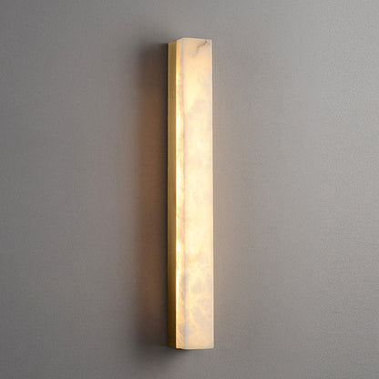 Brass Alabaster Rectangular LED Wall Sconce Lamp