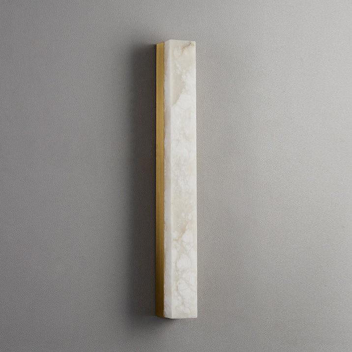 Brass Alabaster Rectangular LED Wall Sconce Lamp