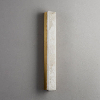 Brass Alabaster Rectangular LED Wall Sconce Lamp