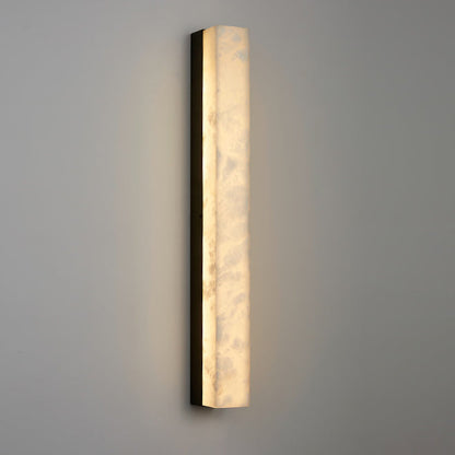 Brass Alabaster Rectangular LED Wall Sconce Lamp