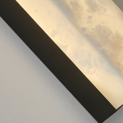 Brass Alabaster Rectangular LED Wall Sconce Lamp