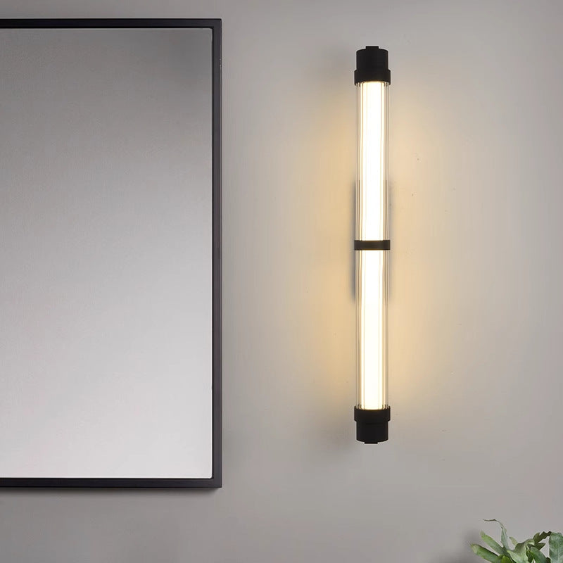 Scandinavian Glass Rectangle Cylinder LED Wall Sconce Lamp